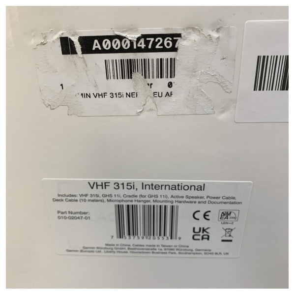 Sistema VHF Garmin VHF 315I Black Box 25W com DSC - 010-02047-01