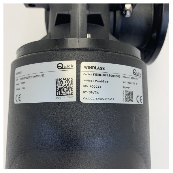 Quick TB3 stainless steel electric capstan 1000W 24V - 130 mm - TB3 P 1024