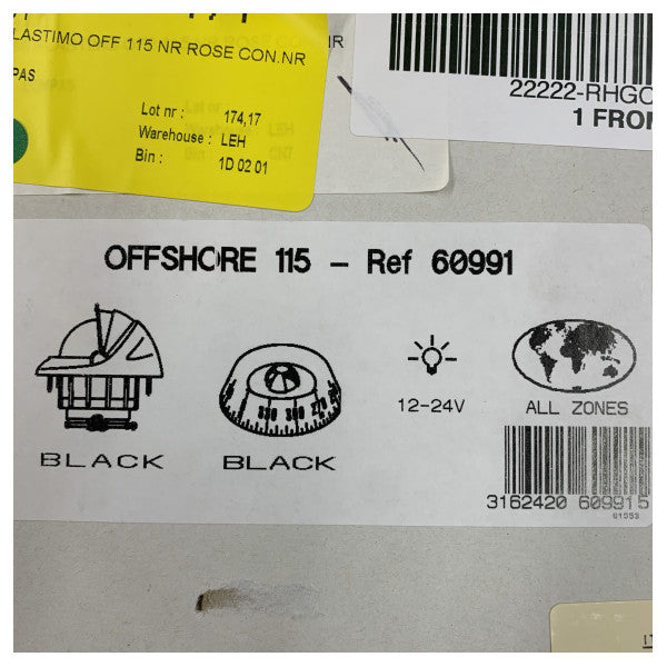 Plastimo Offshore 115 Kompass med svart urtavla 12/24V - 60991