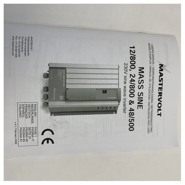 マスターボルト マスサイン波インバーター 12V - 800W - 24010800