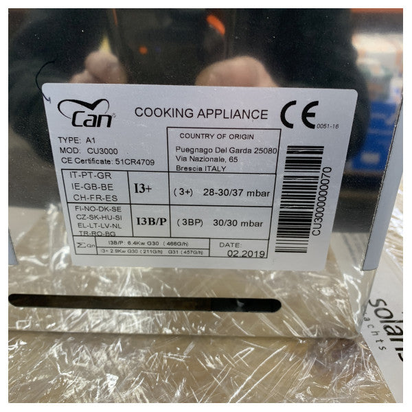 CAN SB CU3000 カルダニック 3バーナー ガスストーブ オーブン ステンレス鋼