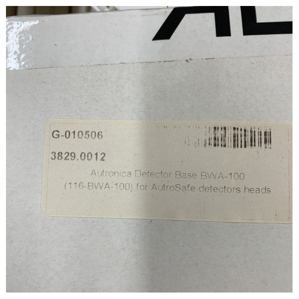 Autronica Dedektör Tabanı BWA-100 AutroSafe Dedektör Başlıkları için - 116-BWA-100