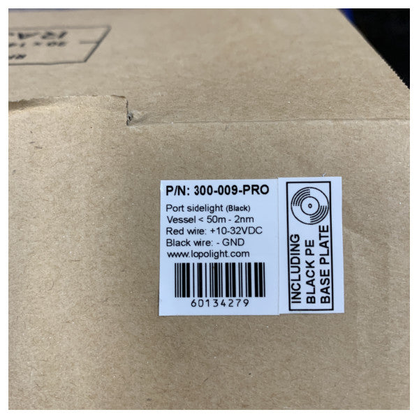 مصباح الملاحة الأحمر Lopolight Port Sidelight الأسود 2NM - 301-009-PRO
