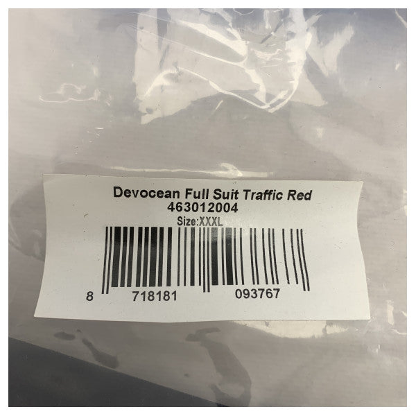 Devocean 2,5 mm neopren RED våddragt lang XXL - 463012004-XXL