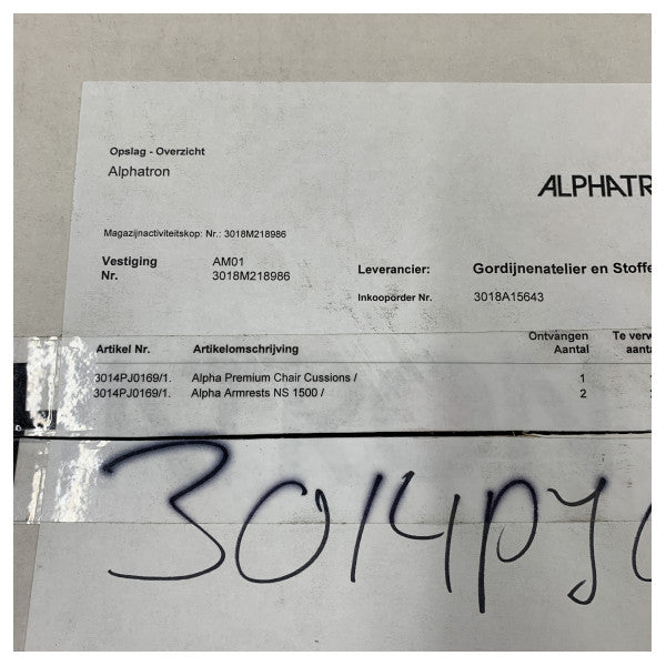 Cojines de reposabrazos del asiento piloto Norsap NS1500 de cuero negro