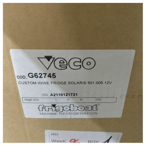 Cella per vino integrata in acciaio inossidabile Veco per 15 bottiglie G62745 12V