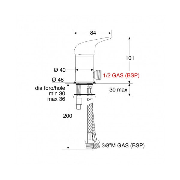 Barka MI6000-NR12 Engrepps Duschkontrollblandare Krom