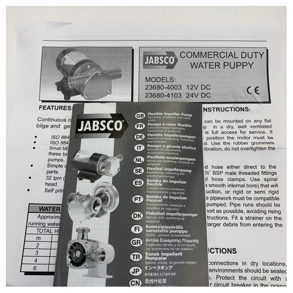 Jabsco 23680-4003 12V Heavy Duty Kommersiell Sötvattenspump 32L/min