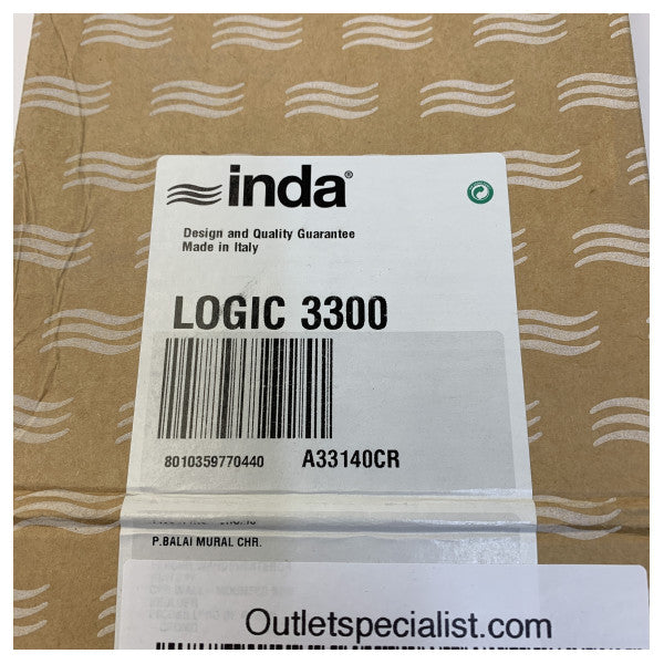 Inda Chrome Fixed Toilet Brush Holder with Brush - A33140CR