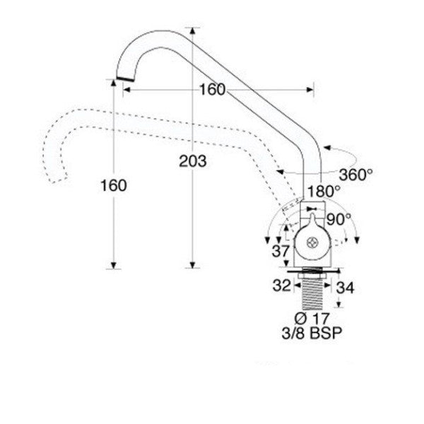 Barka RR4100 Chrome Fane for Koldt Vand