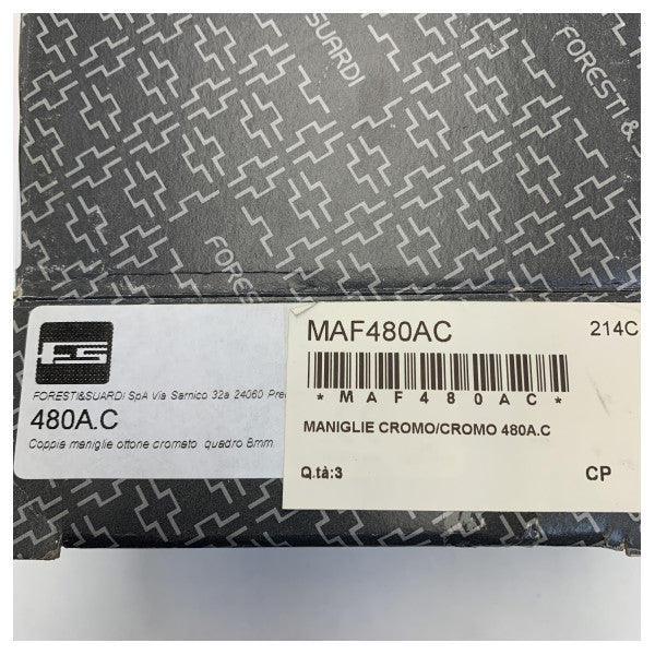 مجموعة مقبض الباب من الكروم النحاسي فورستي سوارد بتصميم مربع - 480A.C