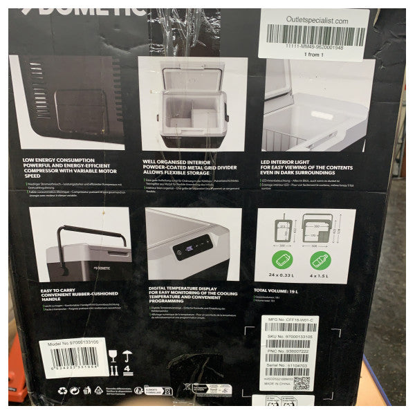 Dometic CFF-18 Kompressor gekühlte Kühlbox 19L 12/24/230V Grau - 9620001948