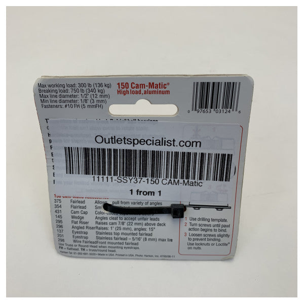 Harken 150 Standard CAM-Matic Sejlskot