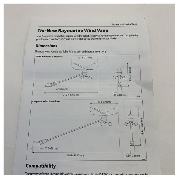 Raymarine R28170 I und ST60 Mastkopf-Sensor-Einheit ohne Kabel