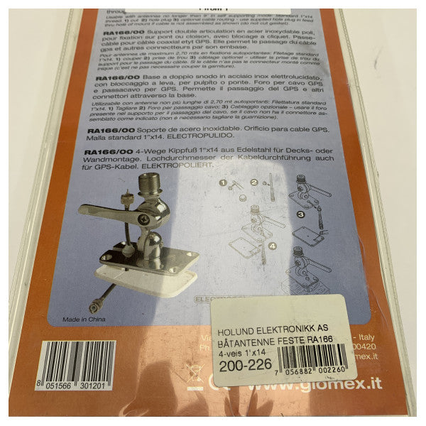 Glomex RA166/00 Universal Antennenhalterung Edelstahl 4-Wege