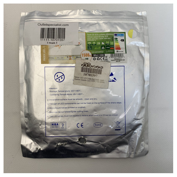 شريط LED بجهد 12V 1500lm - 18W - أبيض دافئ 5م