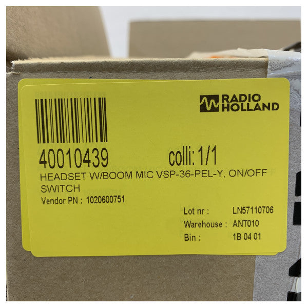 Zenitel Headset with boom mic, headband, and 10m cable - VSP-36-PEL-Y