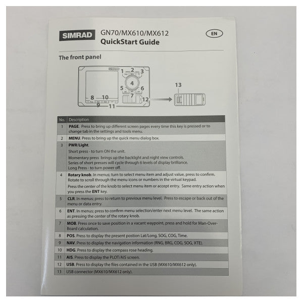Simrad Pro GPS och DGPS DCU Navigeringsdisplay - MX612