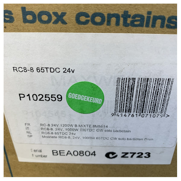 Maxwell RC8 8mm Paslanmaz Çelik Dikey Halat Sarıcı 12V 1000W - P102559