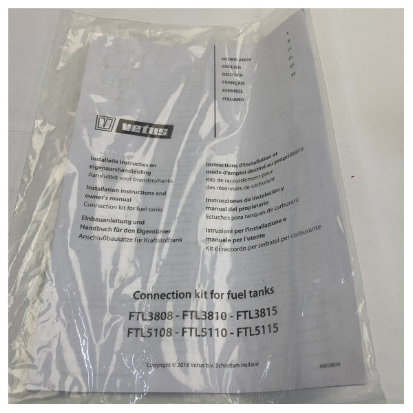 Комплект за свързване на резервоар за гориво Vetus FTL5110B 51 - 10 мм
