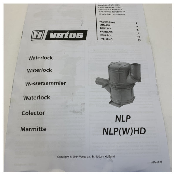Vetus NLP60 Waterlock / Exhaust Silencer 60 mm Grey