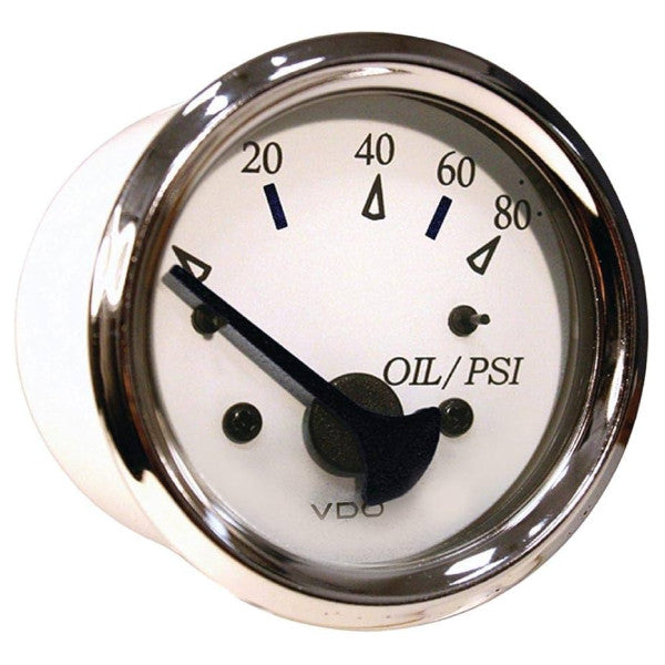 Seachoice VDO Engine Oil Pressure Gauge White - 15211