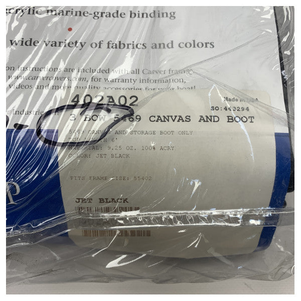 Carver 3 baş 67 ila 72 inç jet siyah kanvas bimini