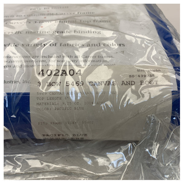 Pasifik mavisi 3 yay 67-72 inç bimini kumaşı - 402A04