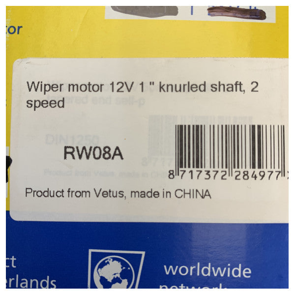 Vetus RW08A Silecek Motoru 12V 1 inç Mil 2 Hız