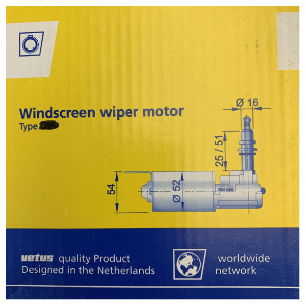 Vetus RW08A Silecek Motoru 12V 1 inç Mil 2 Hız