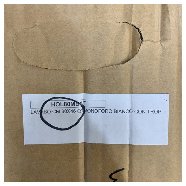 Azzure HOL80MB1-T Elegance Quadratwaschbecken 80 x 46 mit Überlauf