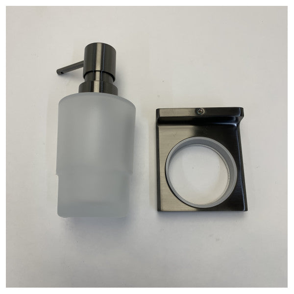 Hansgrohe 41745340 Dispensador de Sabão Addstoris com Suporte em Cromo Preto Escovado