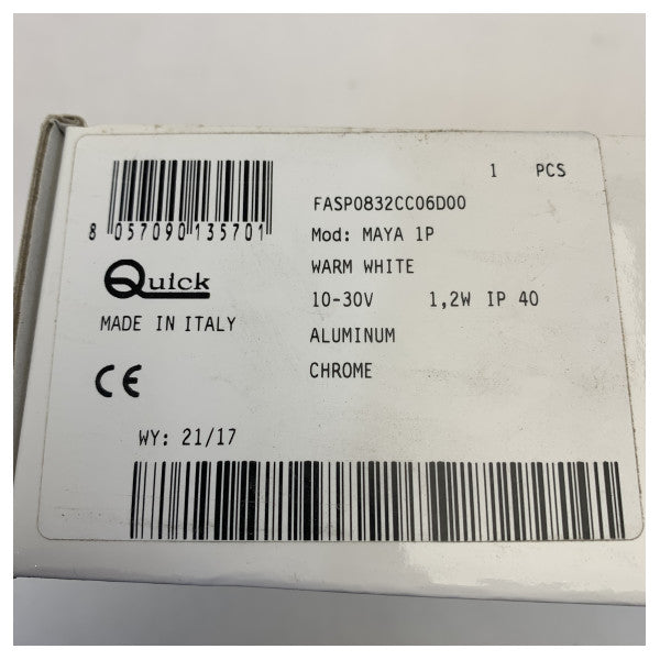 Quick Maya 1P Reading Light LED Chrome Adjustable 12/24V