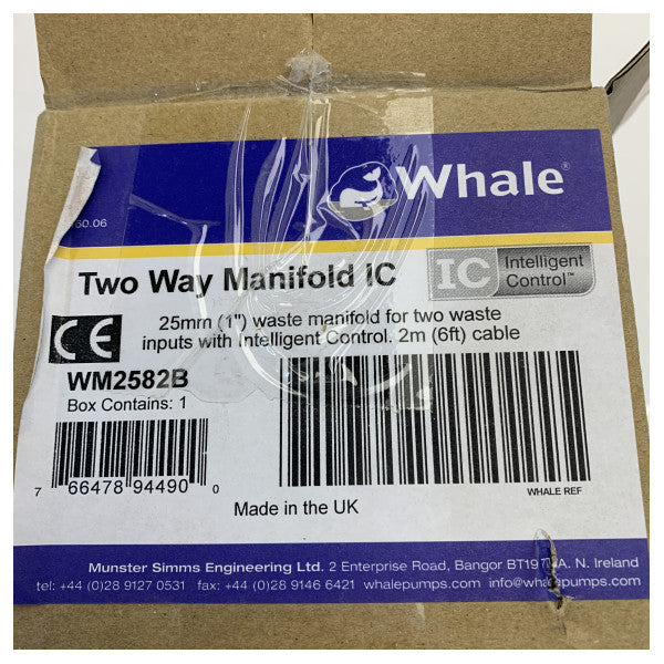 Hval WM2582B 2-veis svart vannmanifold 1 tomme