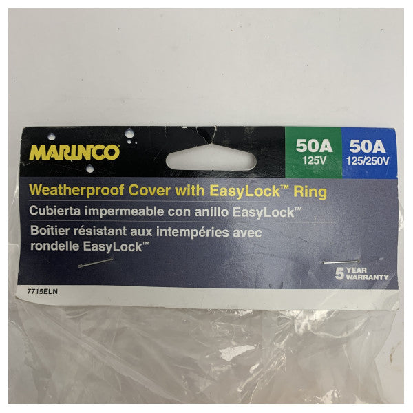 Cobertura impermeável Marinco 50A com anel de bloqueio fácil 230V