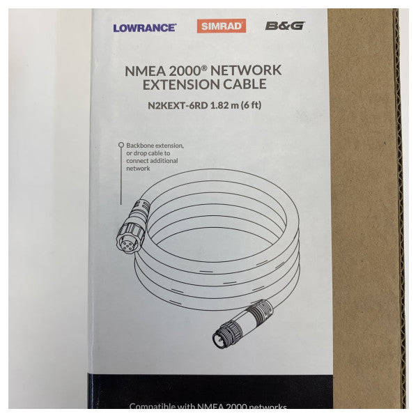 Simrad N2KEXT-6RD-6FT NMEA 2000 Micro Extension Cable 1.8M