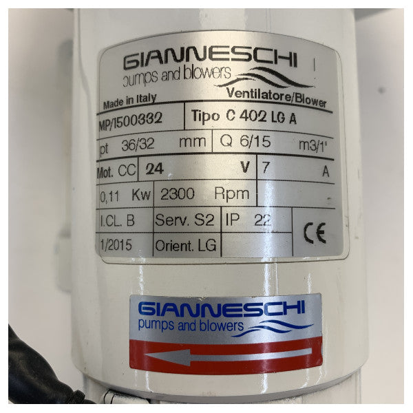 Souffleur centrifuge Gianneschi C402 LG rotation à gauche 24V