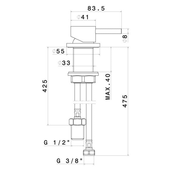 Newform X-Steel 69624X.50.050 Deck Mounted Separate Shower Controle