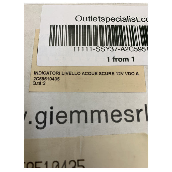 Indicateur de niveau de réservoir d'eaux usées VDO 12/24V D52 mm - A2C59510435