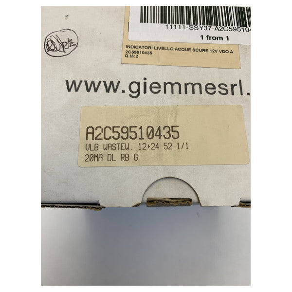 Indicateur de niveau de réservoir d'eaux usées VDO 12/24V D52 mm - A2C59510435