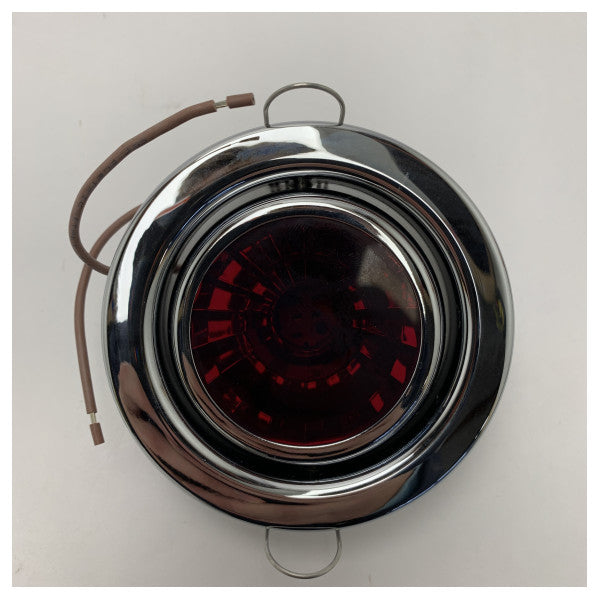 Cantalupi Kırmızı Camlı Krom Pirinç Spot Işık - 12-24V, Hava Koşullarına Dayanıklı Tekne Işığı by Cantalupi