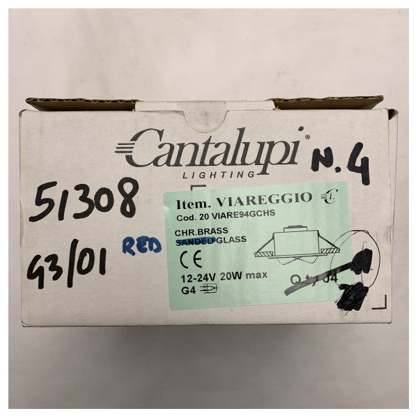 Cantalupi Kırmızı Camlı Krom Pirinç Spot Işık - 12-24V, Hava Koşullarına Dayanıklı Tekne Işığı by Cantalupi