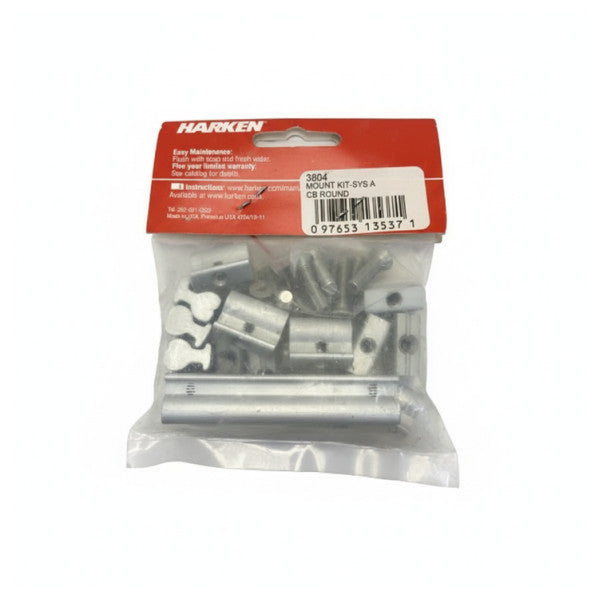Harken 3804 22 mm Aluminium Track Mounting Kit Round Mast Groove