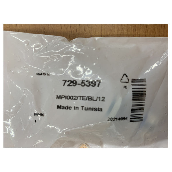 Interrupteur-poussoir éclairé en acier inoxydable Bulgin MPI/TE/BL/12 24V