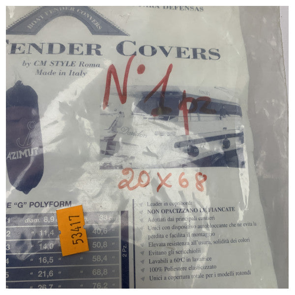 Ferretti Yachts 53417 fenderovertræk 20 x 68 cm holdbar beskyttelse