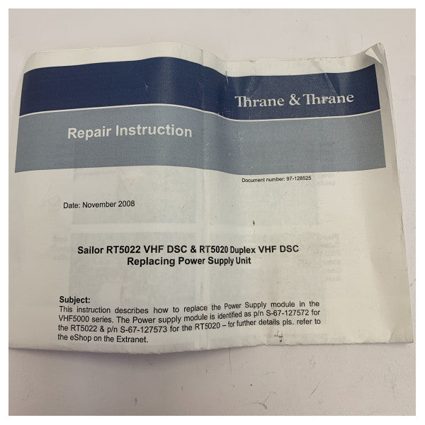Thrane og Thrane S-67-127572 Power PCB SMPS Modul 100W RT5020 og RT5022