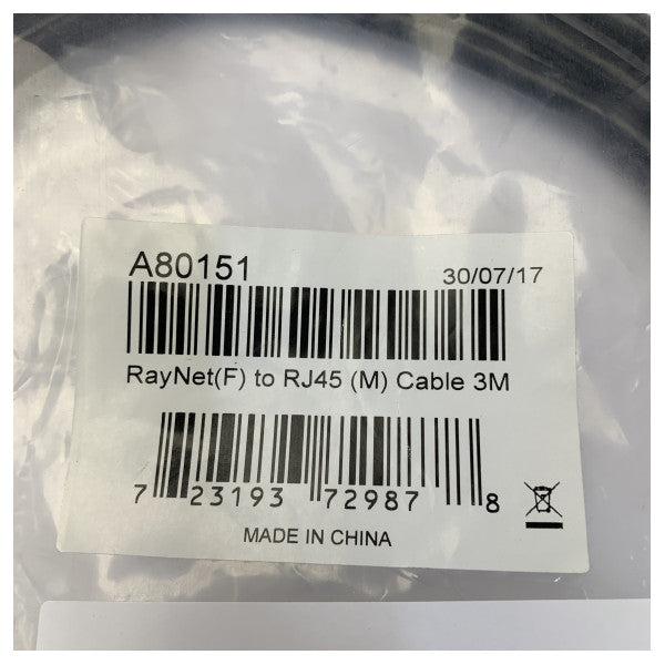 Câble de connexion Raymarine A80151 RayNet F à RJ45 mâle