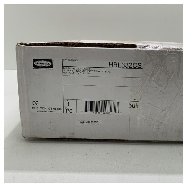 Hubbell 15 m sahil güç kablosu sarı 32 amper - 230V - HBL332CS
