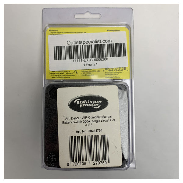 Blue Sea 6006200 Wyłącznik akumulatora 300A serii M