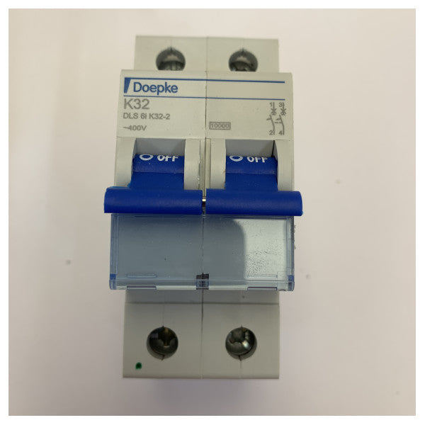 6x Doepke DLS6i K32-2 Interruttore di circuito marino 2 poli 32A